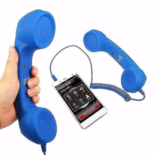 3,5 mm Retro mobiltelefonmottagare Telefonlur med mikrofon (vit)