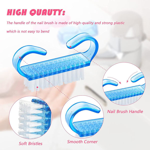 4-pack nagelborstar, plastborste för handnaglar