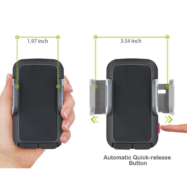 Universalholder for biltelefonfeste, frontrute langarms mobiltelefonholder kompatibel med Iphone 8/x/7/6s/6 Plus/5s/5, Samsung Galaxy S6 S5, Nexus 5x/6p