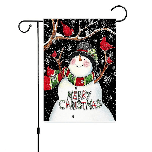 Juldekoration Banner, 30*45cm Dubbelsidig Linne God Jul Banner, Utomhus Trädgårdsdörrar