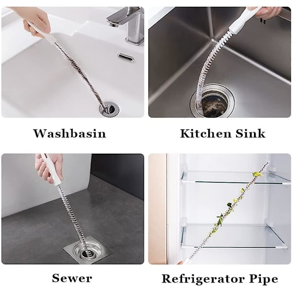 2 st avloppsrör rengöringsborste, 45 cm flexibel avloppsrensningsborste, avloppsrensningsverktyg för badrum kök (2 st)