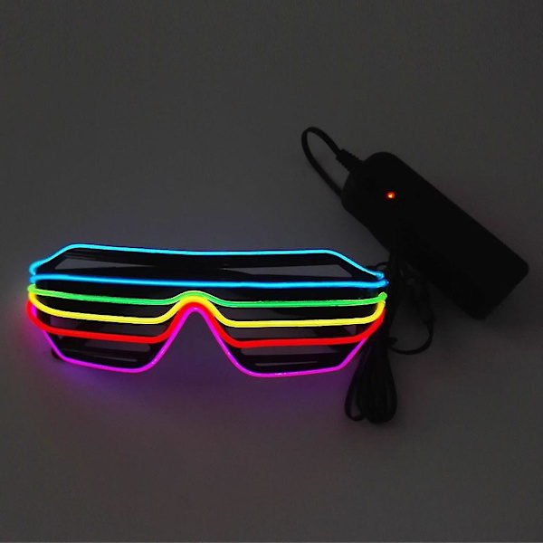 Fargerike LED-briller El Lysende Skygger Blinkende Rave Kostyme Maske Natt Show Glød Festforsyninger Juledekorasjoner