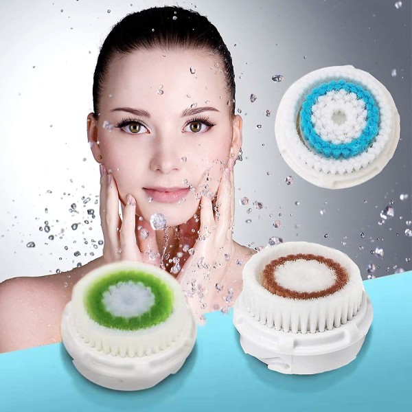Udskiftning af ansigtsrensende børstehoved - Udskiftning af ansigtsrensende børstehoveder med dybe porer, kompatibel med børstehoveder til ansigtsrens, til tilstoppede