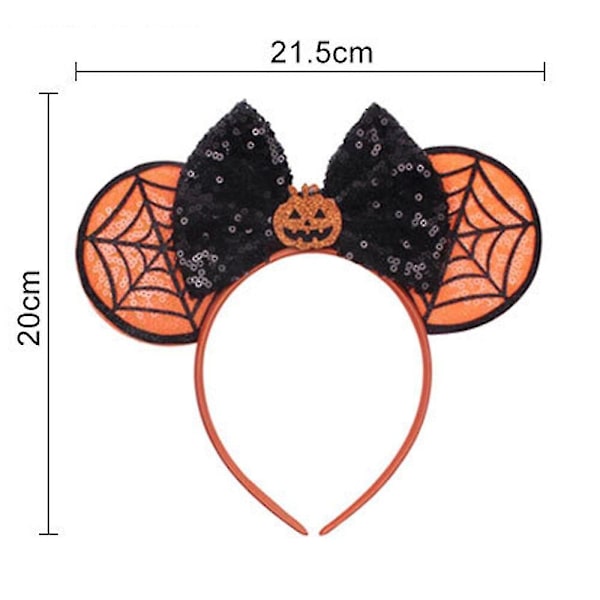 1 kpl Uusi Halloween-Hiirenkorvat Pääpanta Lapsille Juhliin Hämähäkki