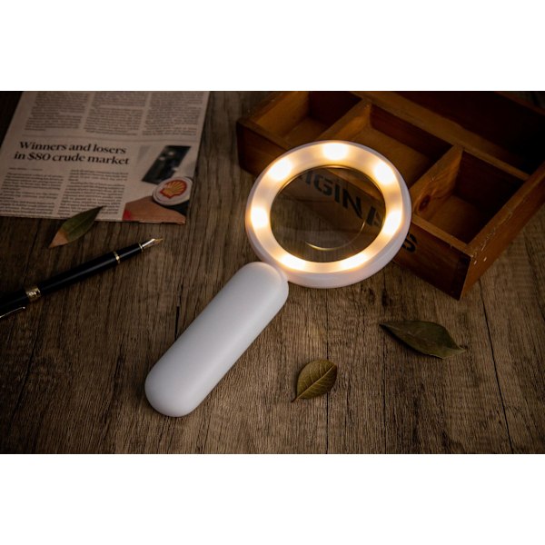 21 LED-lampor, varmt och kallt ljus, hög läsprestanda, underhåll, touch-switch, laddning, 8-faldig förstoringsglas