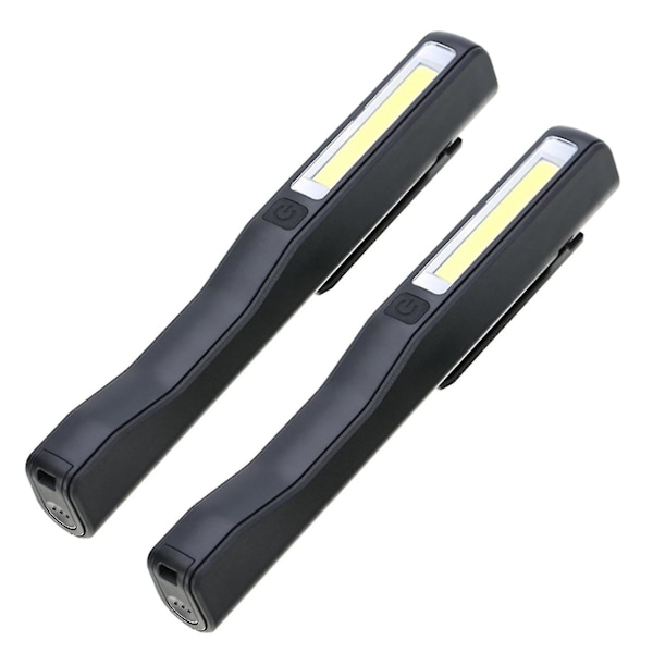 Laddningsbar LED COB Bärbar Camping Inspektionslampa Magnetisk Svart