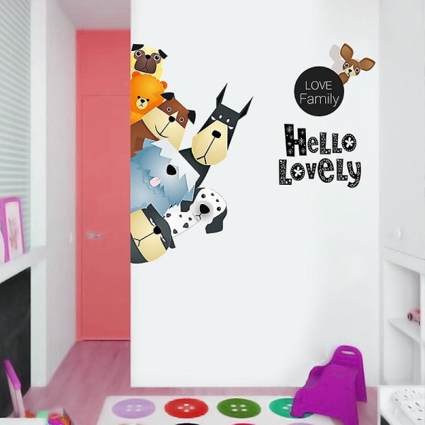 A Set of Cute Animal Wall Stickers,Wall Window Wall Sticker,Wall Decoration for Living Room Bedroom Office Kitchen