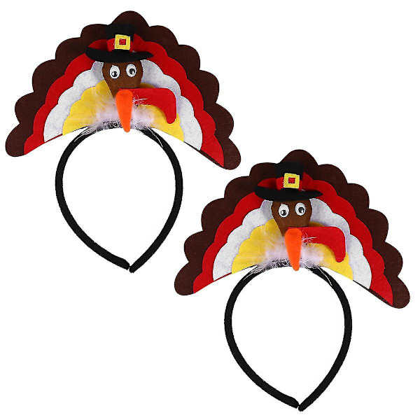 2 st Thanksgiving Kalkon Huvudband Huvud Thanksgiving Tillbehör För Fest