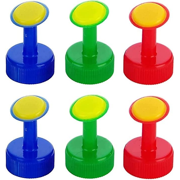 6 kpl pullon korkin kastelulaitetta, muoviset kastelulaitteet 28 mm pullon korkille, taimien kasteluun, puutarhan kasteluun (satunnainen väri)