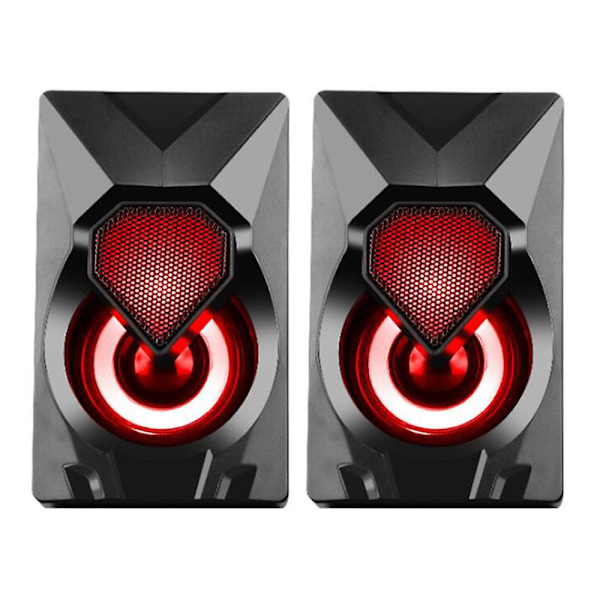 D71 RGB Datorhögtalare Hemmakontor Subwoofer med Färgglad LED-belysning USB Högtalare Hem