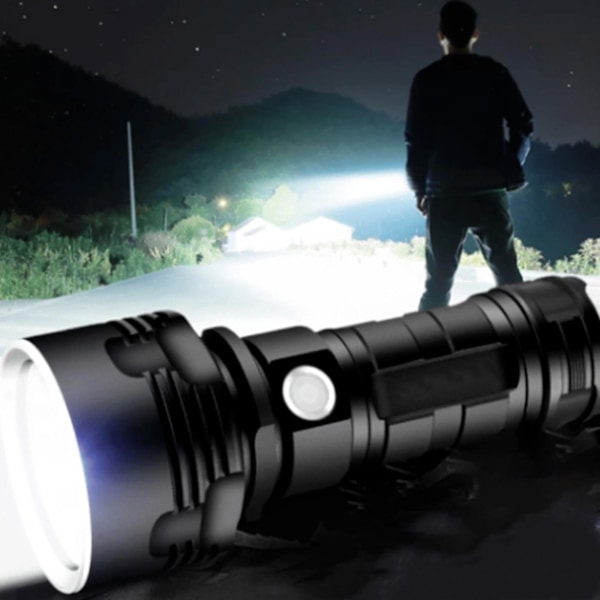 30000-100000 Lumen Høy Effekt LED Vanntett Lommelykt Lampe Ultra Lyssterk (L2)