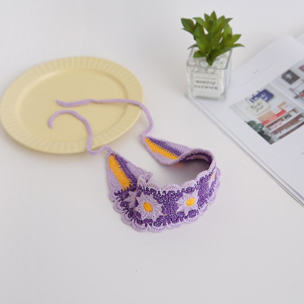 Häcklad Färgglad Bandana Stickad Hårscarf Tie Back Huvudband Boho Turban