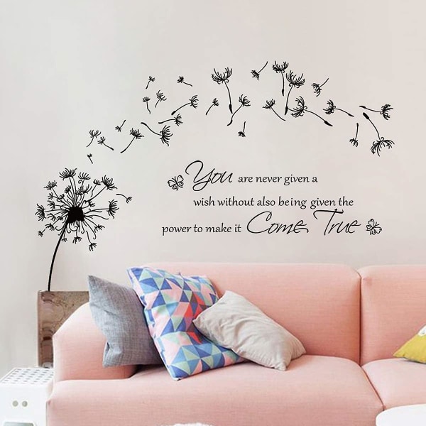 Dandelion Wall Stickers Quotes Inspirational Letters Wall Decals Living Room Bedroom Wall Decor