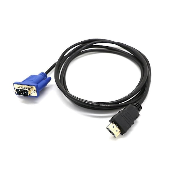 HDMI-kompatibel til VGA Konverterkabel Lydkabel D-sub Hann Videoadapterkabel Ledning for HDTV-datamaskin Monitor for PC Bærbar TV