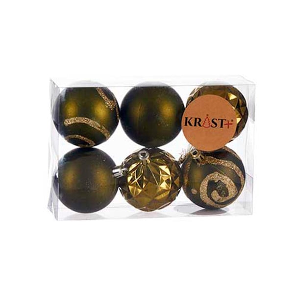 Set med julgranskulor Grön Plast Ø 6 cm (12 stycken)