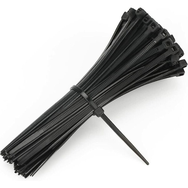 100 stykker buntebånd 100x3 mm, nylon buntebånd, justerbart hage buntebånd svart