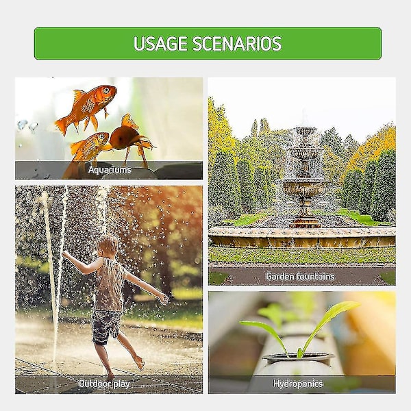 Nedsänkbar Vattenpump med Fontänpumpströmförsörjning för Fontäner, Hydroponik, Akvarier (EU-kontakt 15W)