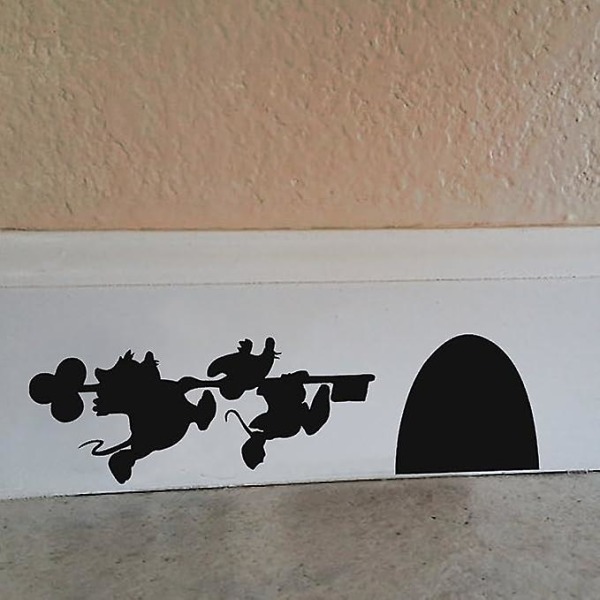 Mickey och Minnie Mouse hus vinyl väggdekal (9,5 x 6,3 cm)