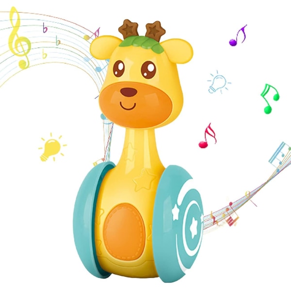 Giraffe tumlare leksaker, musikaliska leksaker Baby rattle leksaker, baby sensoriska musikaliska leksaker
