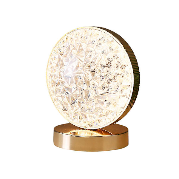 Söt atmosfärslampa - 3-färgad metall USB-laddningsbar guld vardagsrum touchsensor sovrum akryl stjärnattlampa(4)