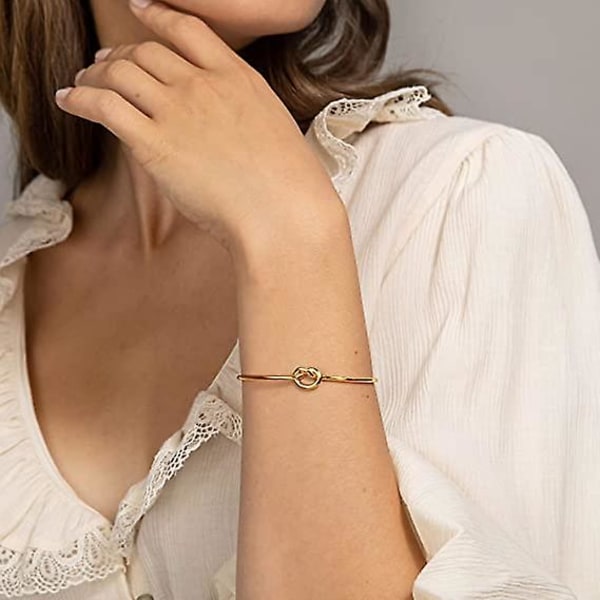 14k guldpläterad Forever Love Knot Dam Infinity Armband | Guldarmband för kvinnor