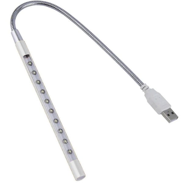 Led Lång Svanhals Touch Dimmer Lampa Notebook Keyboard Nattlampa（Silver）