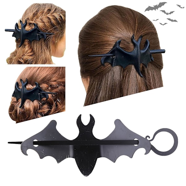 Halloween-asuun sopivat henkilökohtaiset lintupinnit ja lepakkohiuspihdit
