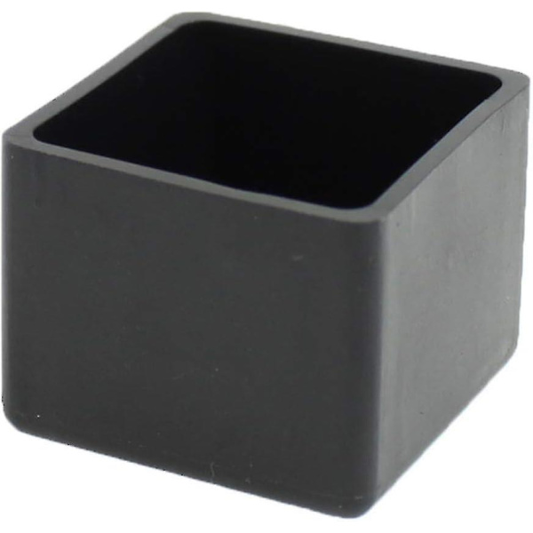 4 st fyrkantiga gummikåpor för stolar, bord, möbelben (40 mm svart)