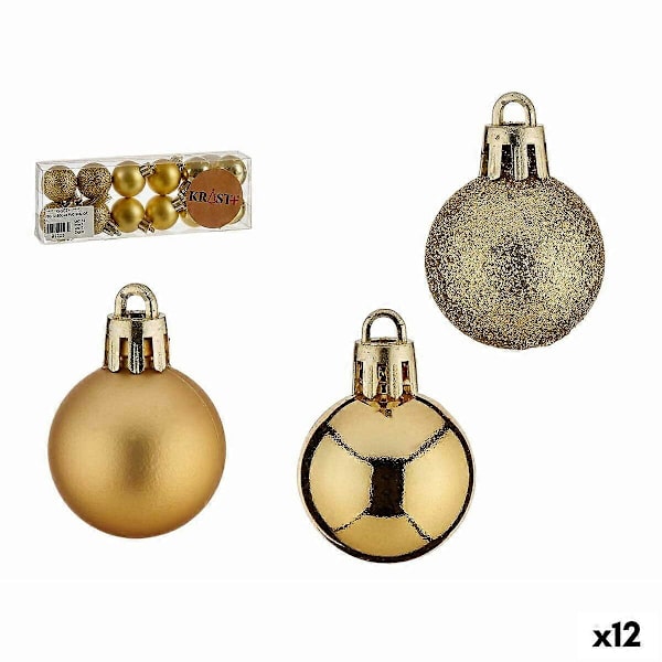 Set med julgranskulor Gyllene PVC Ø 3 cm (12 stycken)