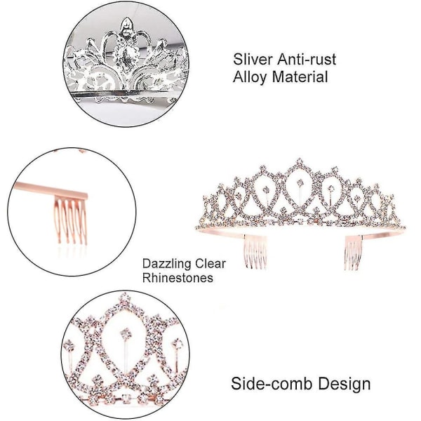 Födelsedag Tiaror För Flickor, Födelsedag Glitter Kronbälte, Tiara För Kvinnor Födelsedag Drottning Med Födelsedag Tjej Sash