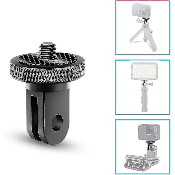 Tripod Adapter Kamera Mount Tilbehør Aluminium Adapter Montering Kameraer Til For Gopro Mount Og Andre Actionkameraer (2 Styk, Sort)