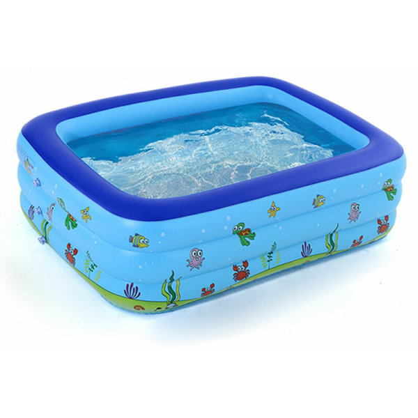 Bärbar pool uppblåsbar baby utomhus barnpool badkar, modell: blå