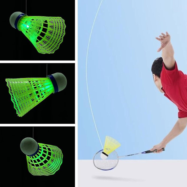 3-pack badminton träningsverktyg, badminton singelspelare rebound tränare, självstudier stretch badminton racket träningsmaskin