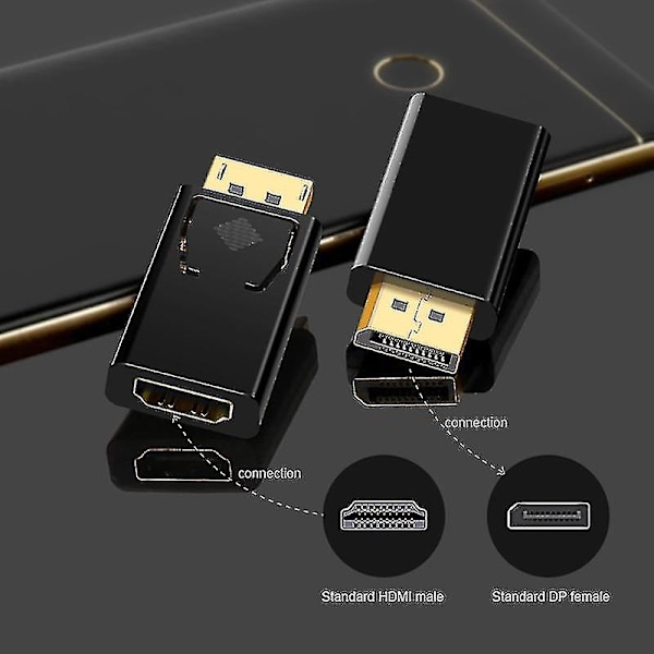 DisplayPort till HDMI Hane Hona DisplayPort DP till HDMI Adapter Konverterare Sats