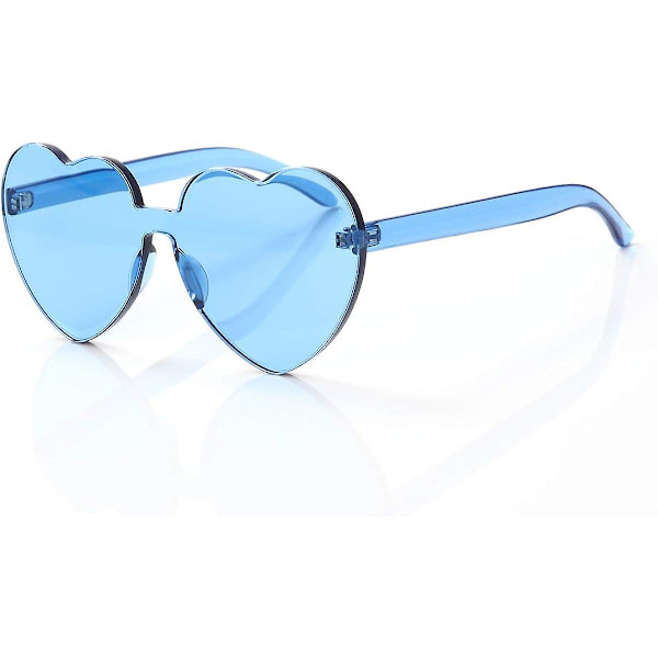 Oversized Rimless Solbriller All-in-One Hjertebriller Fargede Solbriller