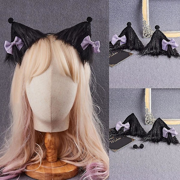 Katte Ræve Kunstig Pels Ører Pandebånd Søde Hårklemmer Fancy Cosplay Tilbehør