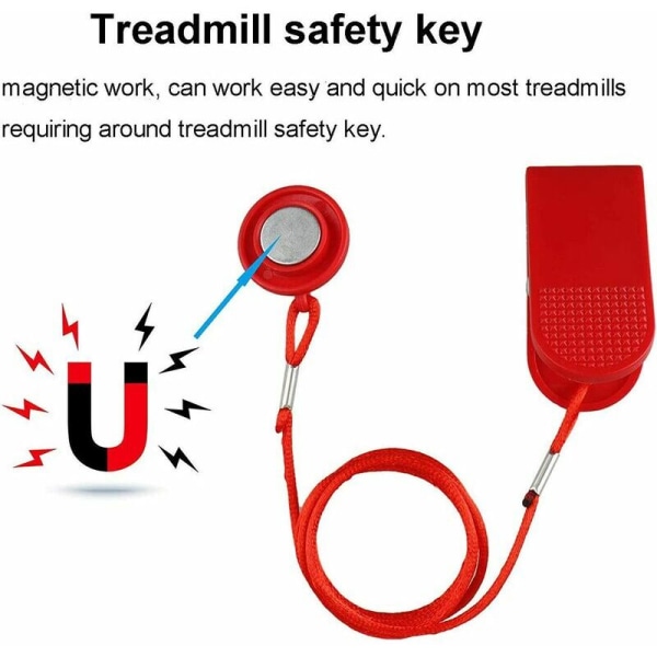 Löpband Säkerhetsnyckel, Universal magnetiskt löpband Säkerhetslås Fitness Kit，HANBING