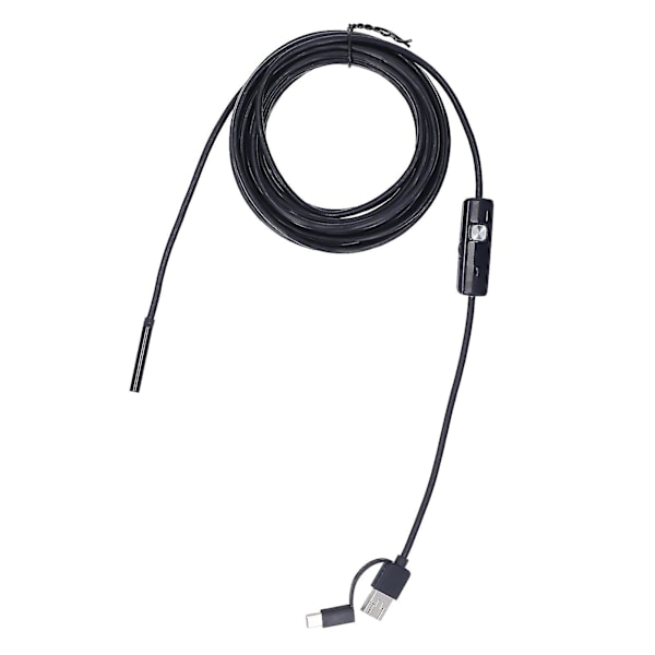 Endoskopkamera Mobiltelefon PC USB Typ C 3 i 1 för Android med LED-ljus för bil 5 meter hård tråd 5,5 mm