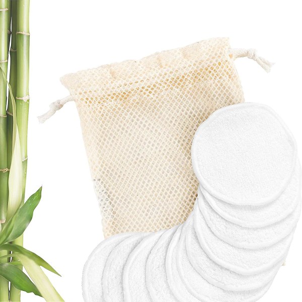 20 stycken bantningsdynor som kan tvättas av bambu tillverkad i Europa | Återanvändbara bomullsrondeller med klädväska gjord av bomull | Wattenpads Återanvändbara | Tvättbar