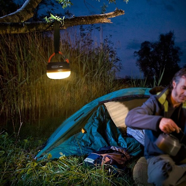 USB-laddningsbar LED-campinglampa med magnetisk bas, bärbar utomhus tält SOS-lampa