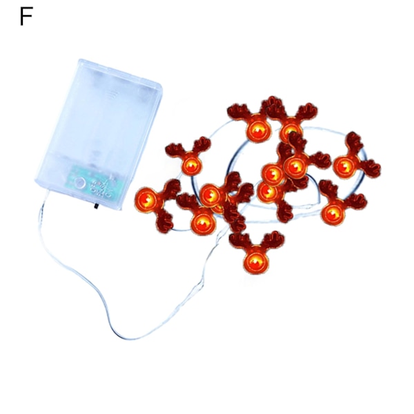 Julsträngar Ljus LED Flera Stilar Glansig Jultomte Träd Girlang Dekorationsljus för Hemmet (F)