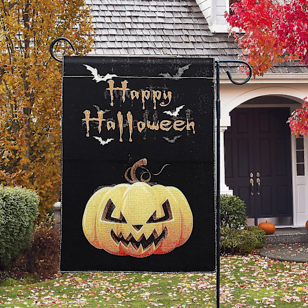 Halloween-koristeet, Halloween-puutarhalippu, 12.518.8 tuumaa, Halloween-liput kaksisivuiset, pihapellavajuhlallinen maalaistalon Halloween-ulkokoristeet (d)