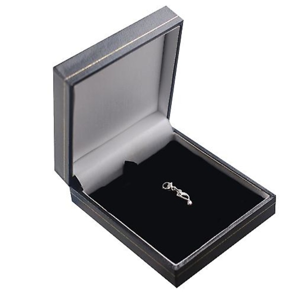 Silver 23x6mm Åttondelsnot berlock med karbinhake