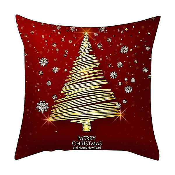 4 st jul-kuddfodral - 45*45cm juldekorationer kuddfodral - festliga kuddfodral