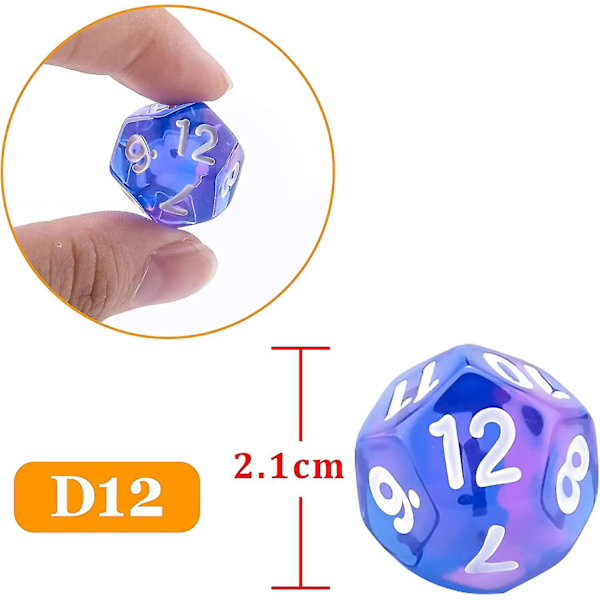 35 kpl Polyhedral-noppaa 12-sivuinen Sekalaiset Värit Noppaa Dnd Rpg Mtg Pöytäpeleille