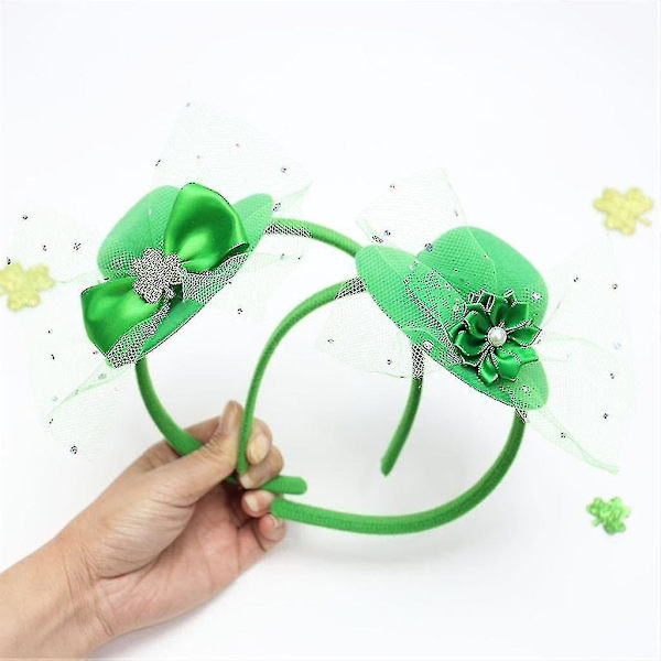Pyhän Patrickin päivän hiusnauha Shamrock-hiusnauha Juhlajuhlan hiusnauha (Pieni ruoho)