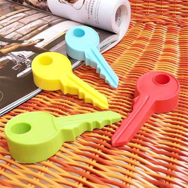 Dørblokk Dørstopper Silikonstil 4PC Nøkkelring Hjemmedekor Barn Bærbar Finger Sikkerhet Sikkerhetsport Dør Sutch Dørstoppere (Farge: Grønn-4PCS)