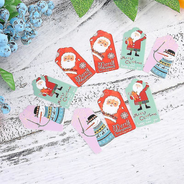 300 Ark Snygga Julpapperslappar Tomte Snögubbe Utskrift Presentlapp Dekoration Papperslapp Julgåva Meddelande Utan Snöre (100 Ark I 1 Set)