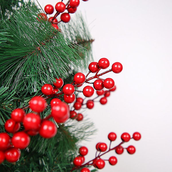 Konstgjorda Röda Bärgrenar, 20 St Glitter Julklappsplock för Julgranprydnader, DIY Julkrans, Semester- och Heminredning