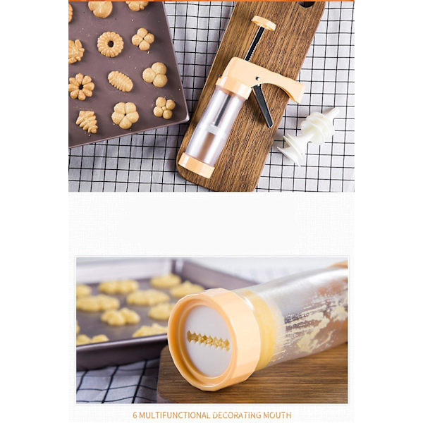 Kagepresse Maker Biscuit Gun Kit Bagefremstilling Kageglasur Mousse Konditorbrød Form Bageudstyr Dekorationsværktøj Tilbehør
